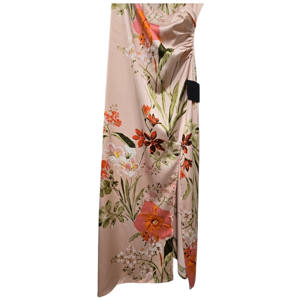 Lulus Remarkable Entrance Floral Print Satin Dress Spring Size Large Pink NWT - Picture 8 of 13